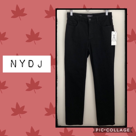 NYDJ Denim - NWT NYDJ Marilyn Straight Black Jeans 👖
